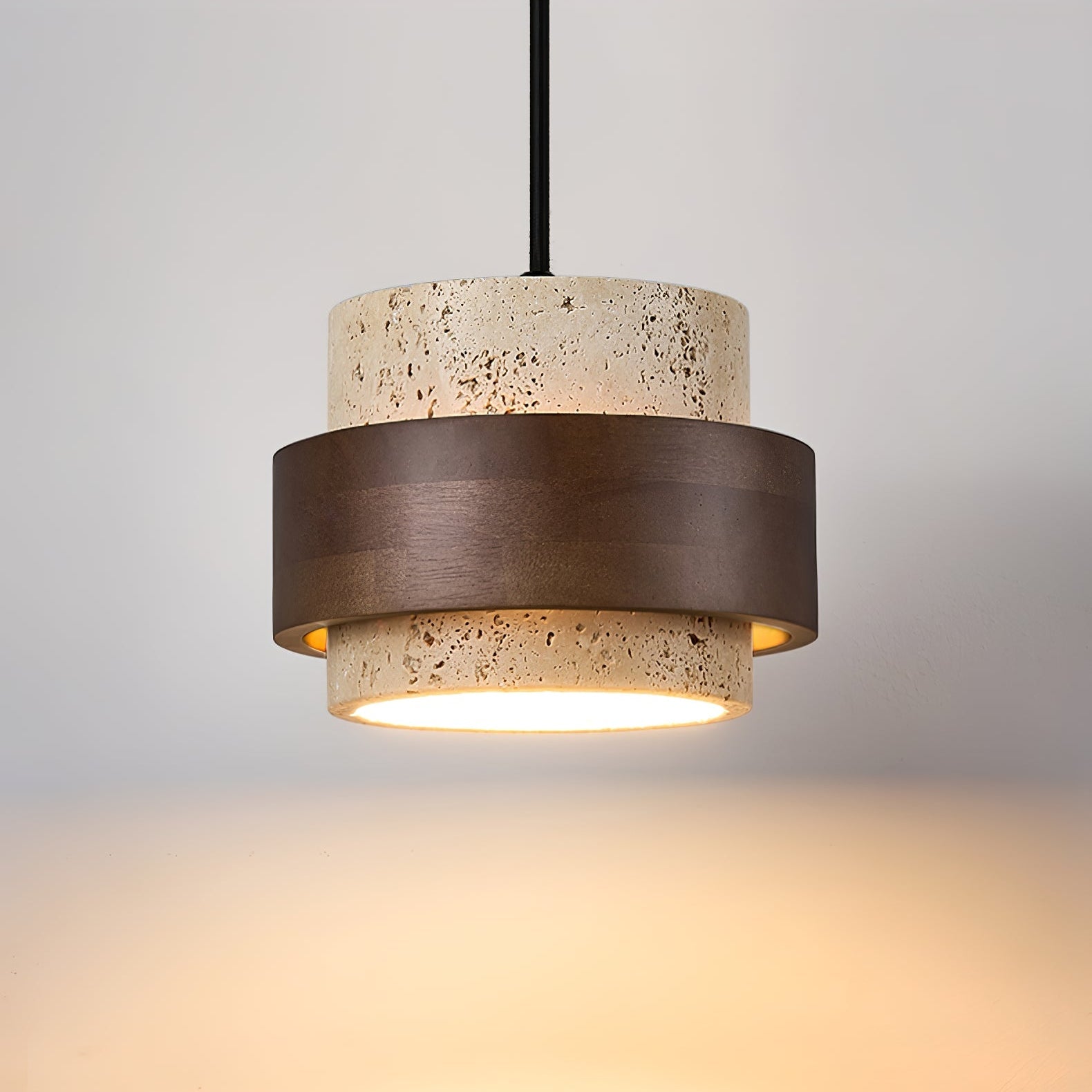 Klotho - Travertine and Walnut Wall Sconce