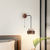 Klotho - Travertine and Walnut Wall Sconce