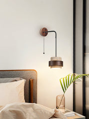 Klotho - Travertine and Walnut Wall Sconce