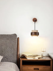 Klotho - Travertine and Walnut Wall Sconce