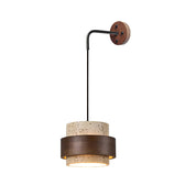 Klotho - Travertine and Walnut Wall Sconce