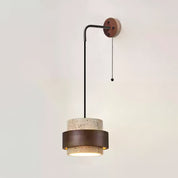 Klotho - Travertine and Walnut Wall Sconce