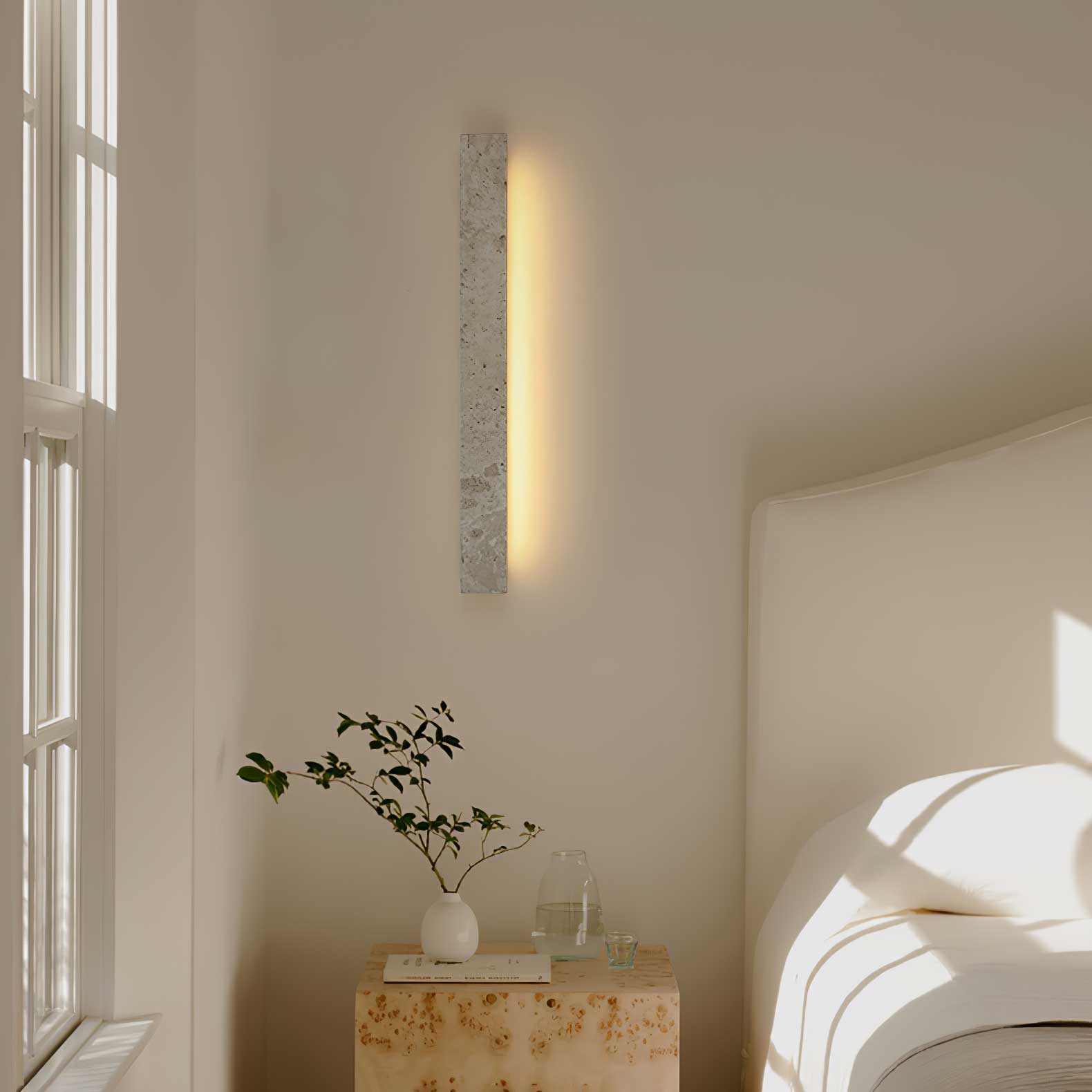Zephyros - Travertine Linear Wall Light