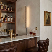 Dynamene - Travertine Linear Plug-In Wall Light