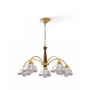 Hilda Brass and Walnut Opaline Chandelier – detail 23
