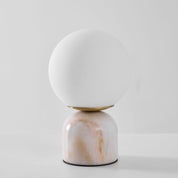 Semele - Marble and White Glass Globe Table Lamp