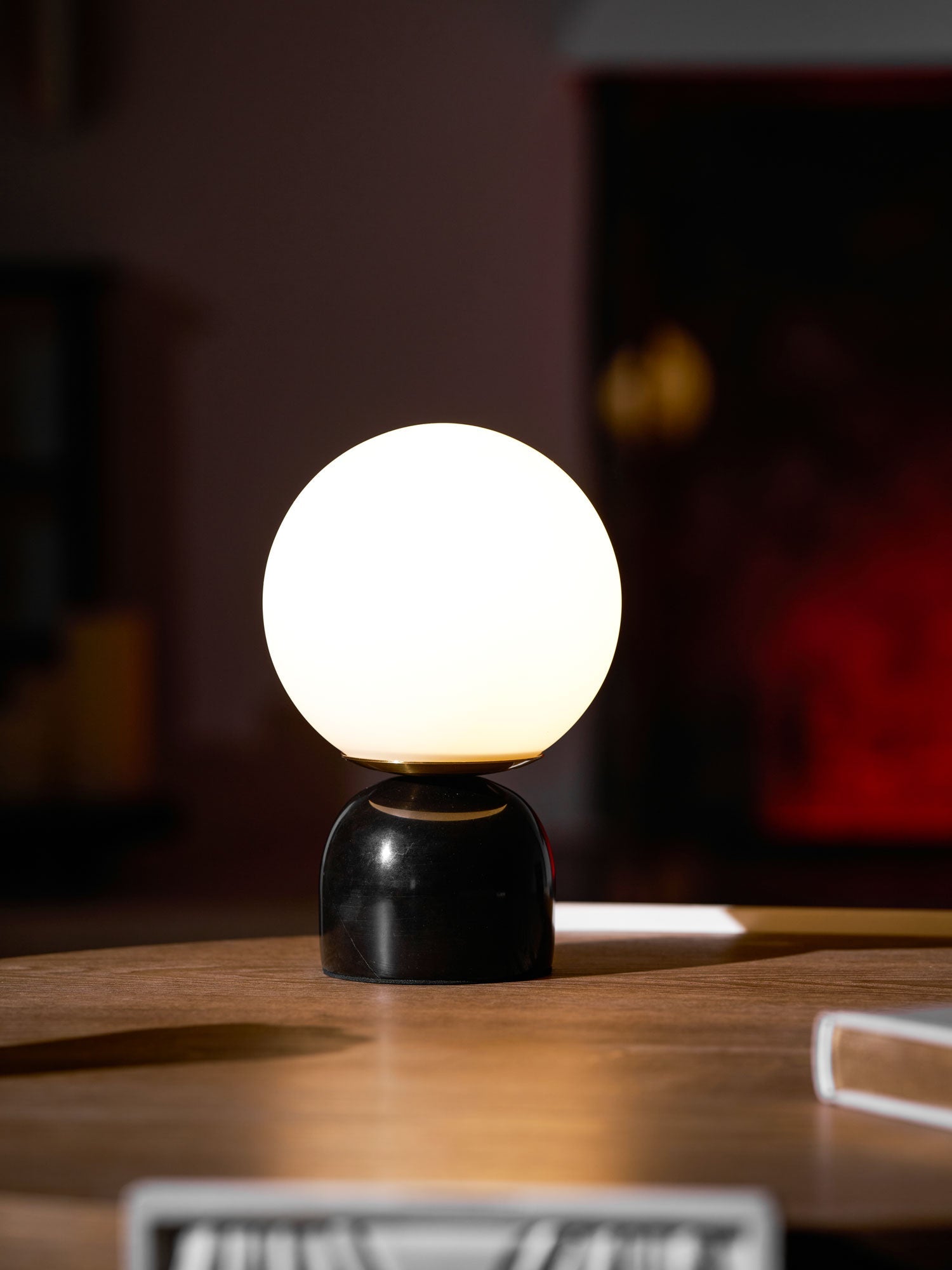 Semele - Marble and White Glass Globe Table Lamp