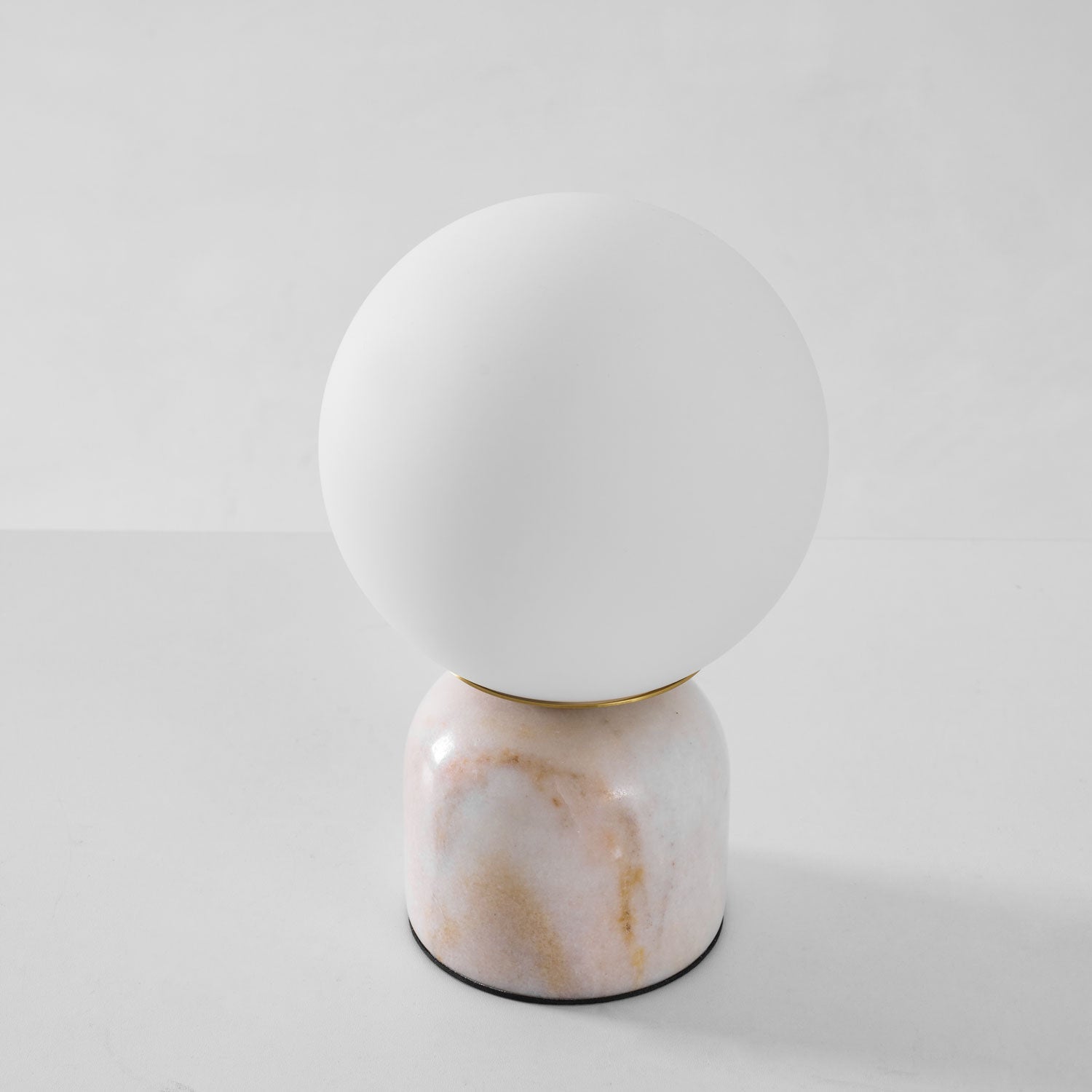 Semele - Marble and White Glass Globe Table Lamp