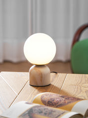 Semele - Marble and White Glass Globe Table Lamp