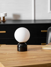 Semele - Marble and White Glass Globe Table Lamp