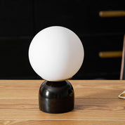 Semele - Marble and White Glass Globe Table Lamp