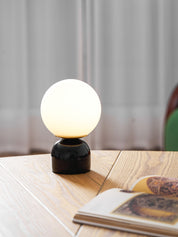 Semele - Marble and White Glass Globe Table Lamp
