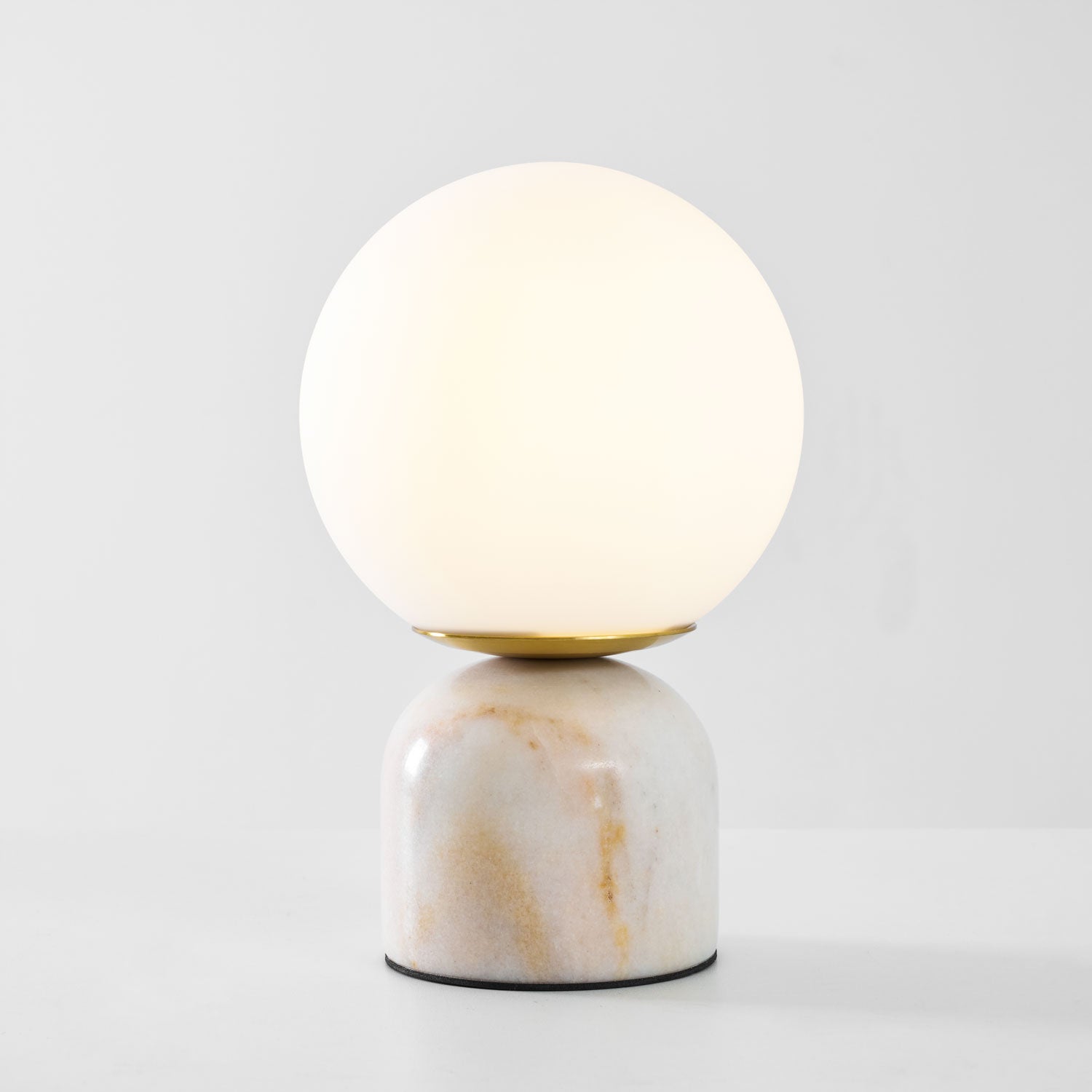 Semele - Marble and White Glass Globe Table Lamp