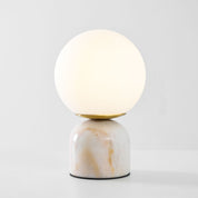 Semele - Marble and White Glass Globe Table Lamp