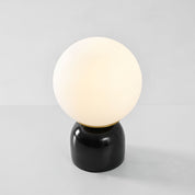 Semele - Marble and White Glass Globe Table Lamp