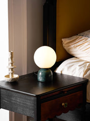 Semele - Marble and White Glass Globe Table Lamp