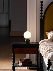 Semele - Marble and White Glass Globe Table Lamp