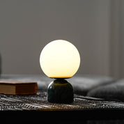 Semele - Marble and White Glass Globe Table Lamp