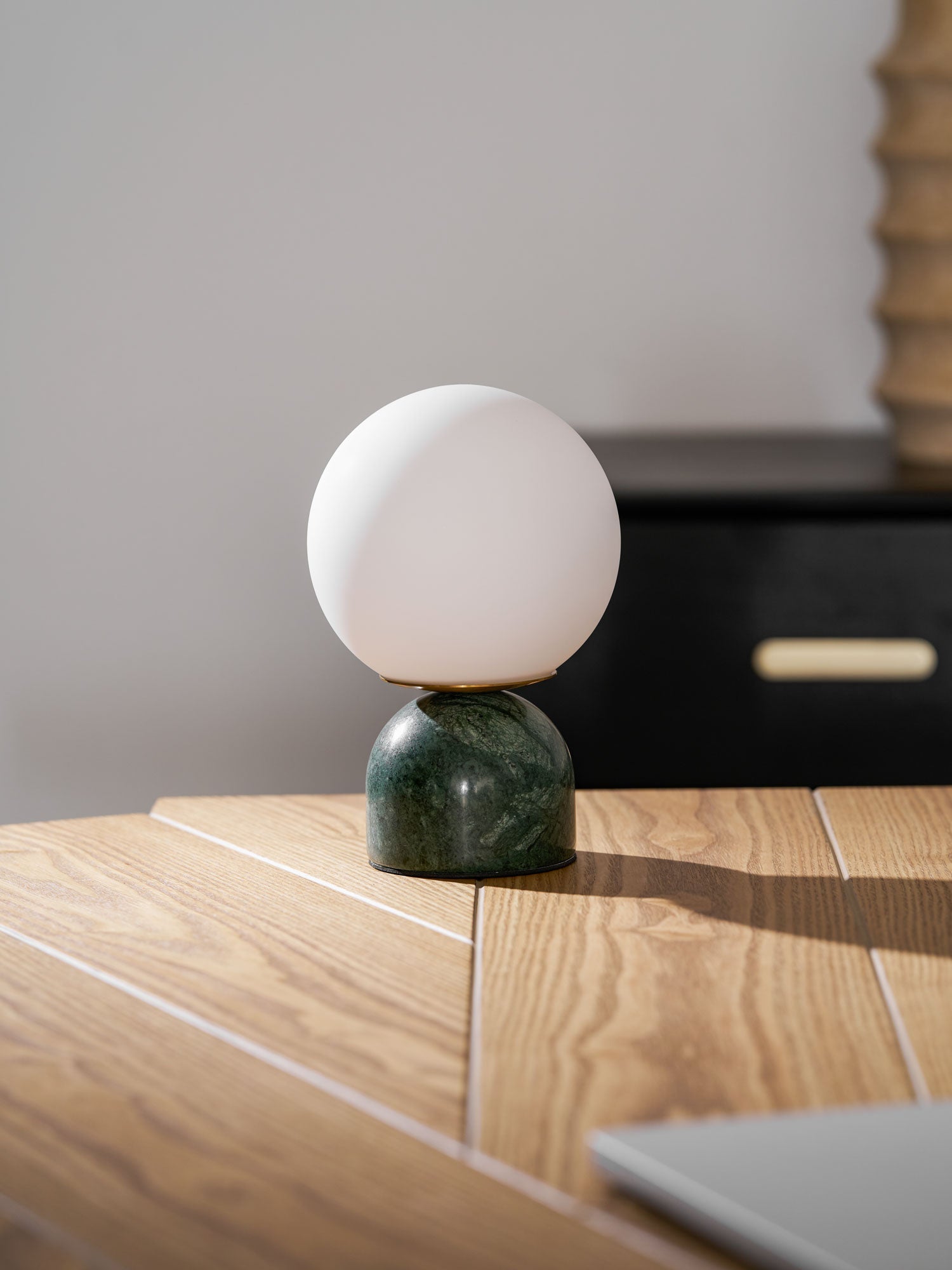 Semele - Marble and White Glass Globe Table Lamp