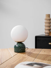 Semele - Marble and White Glass Globe Table Lamp