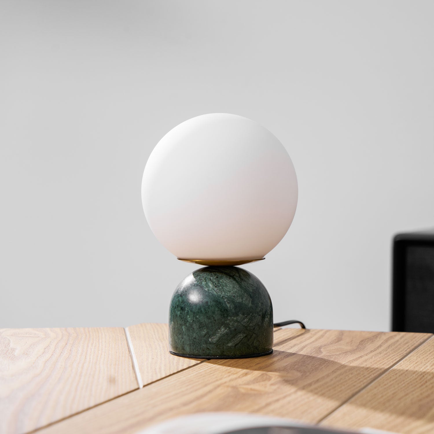 Semele - Marble and White Glass Globe Table Lamp