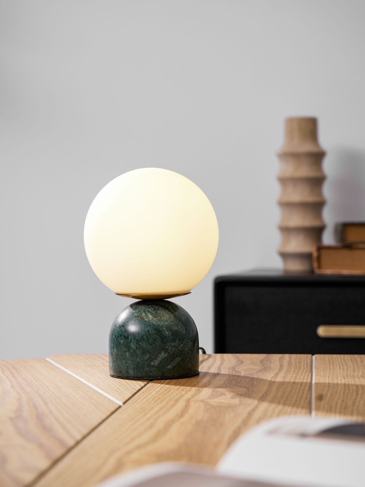 Semele - Marble and White Glass Globe Table Lamp