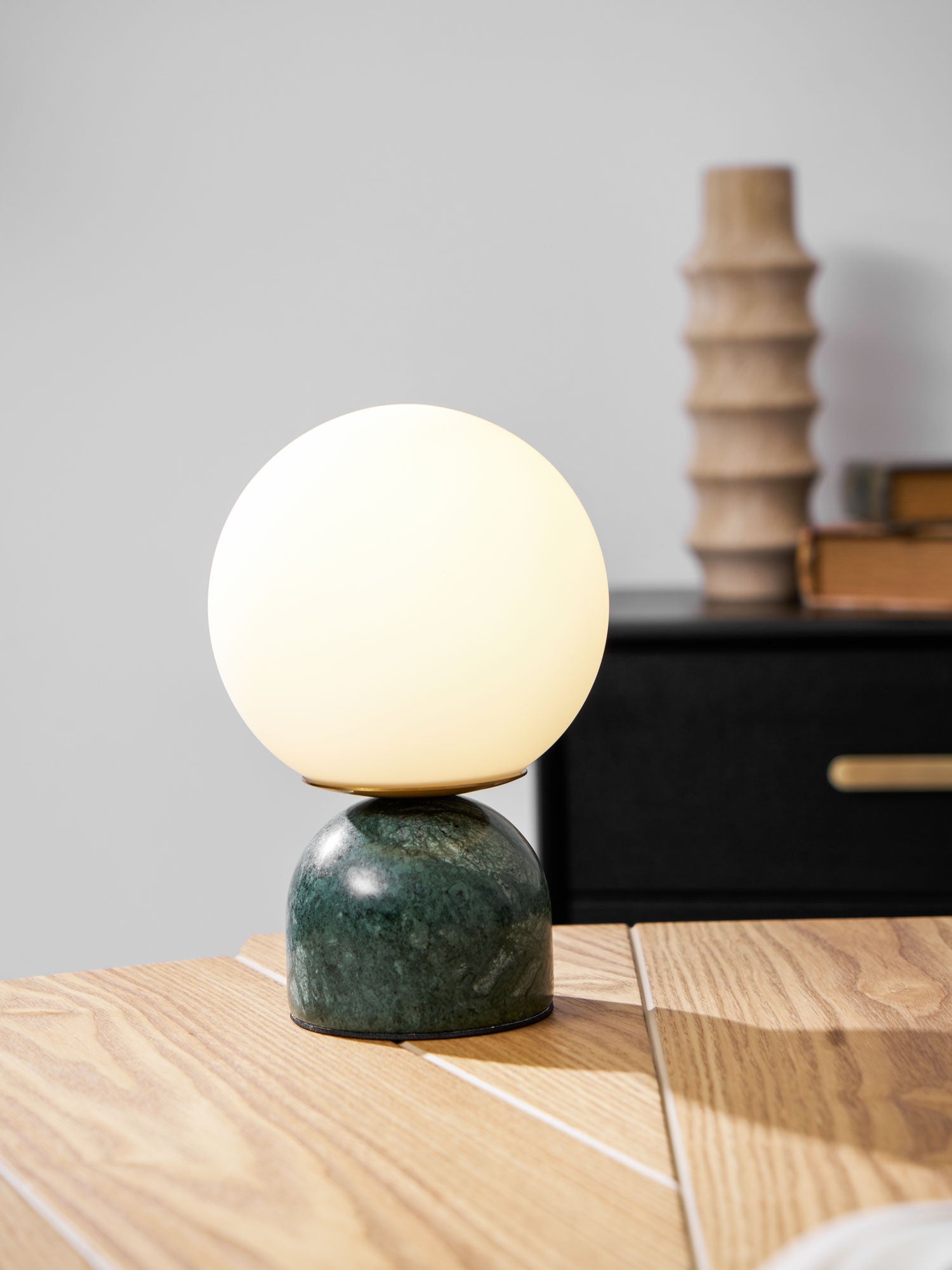 Semele - Marble and White Glass Globe Table Lamp