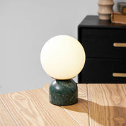 Semele - Marble and White Glass Globe Table Lamp