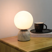 Semele - Marble and White Glass Globe Table Lamp