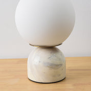 Semele - Marble and White Glass Globe Table Lamp