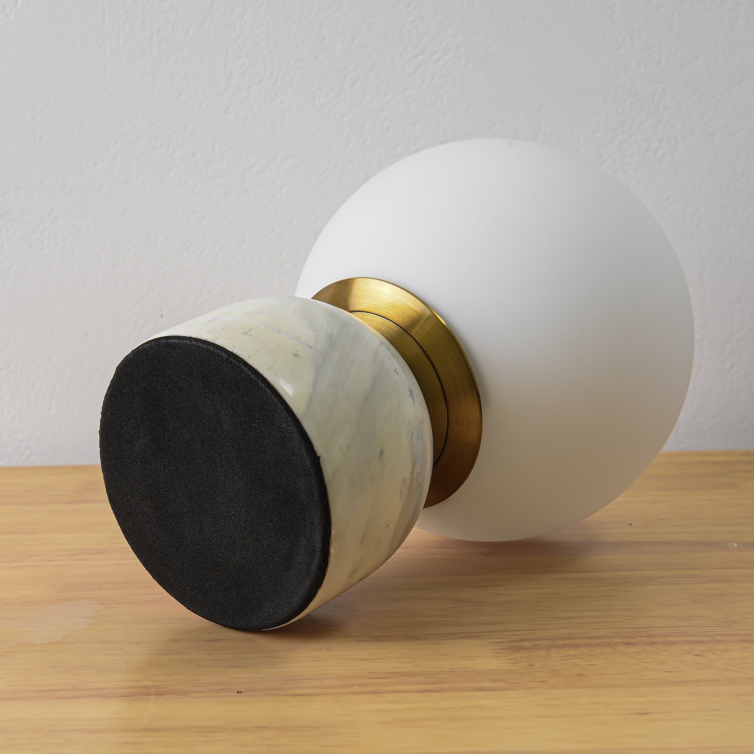 Semele - Marble and White Glass Globe Table Lamp
