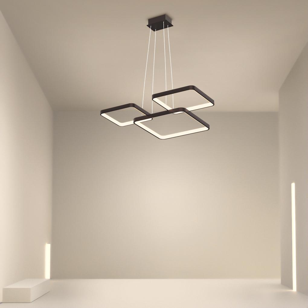 Hermokrates - Black Coffee LED Square Chandelier