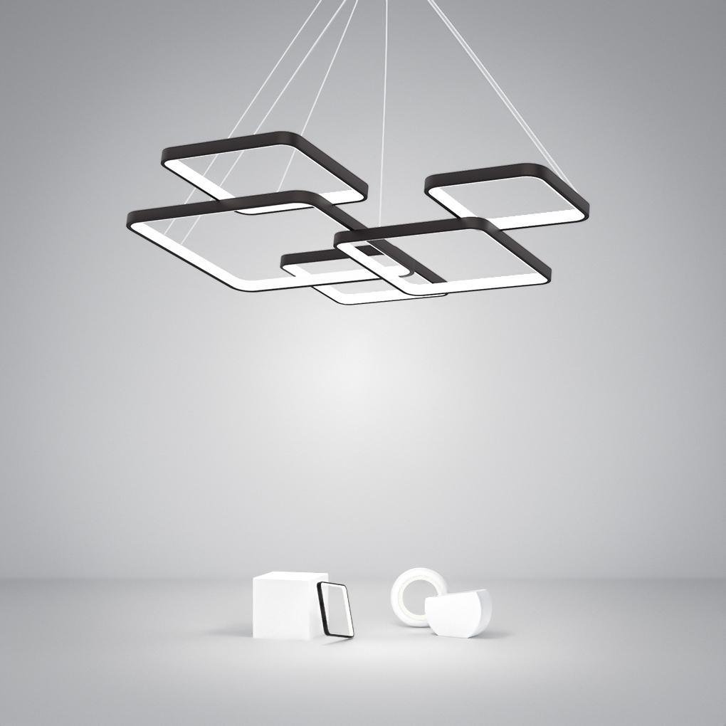 Hermokrates - Black Coffee LED Square Chandelier