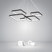 Hermokrates - Black Coffee LED Square Chandelier