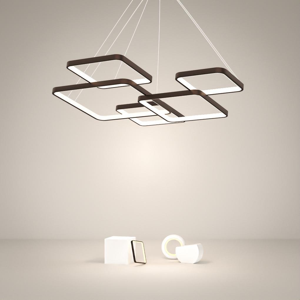 Hermokrates - Black Coffee LED Square Chandelier
