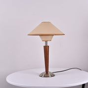 Dryope - Walnut-Color Wood and Fabric Table Lamp