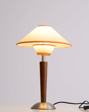 Dryope - Walnut-Color Wood and Fabric Table Lamp