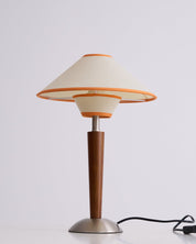 Dryope - Walnut-Color Wood and Fabric Table Lamp