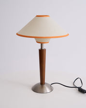 Dryope - Walnut-Color Wood and Fabric Table Lamp