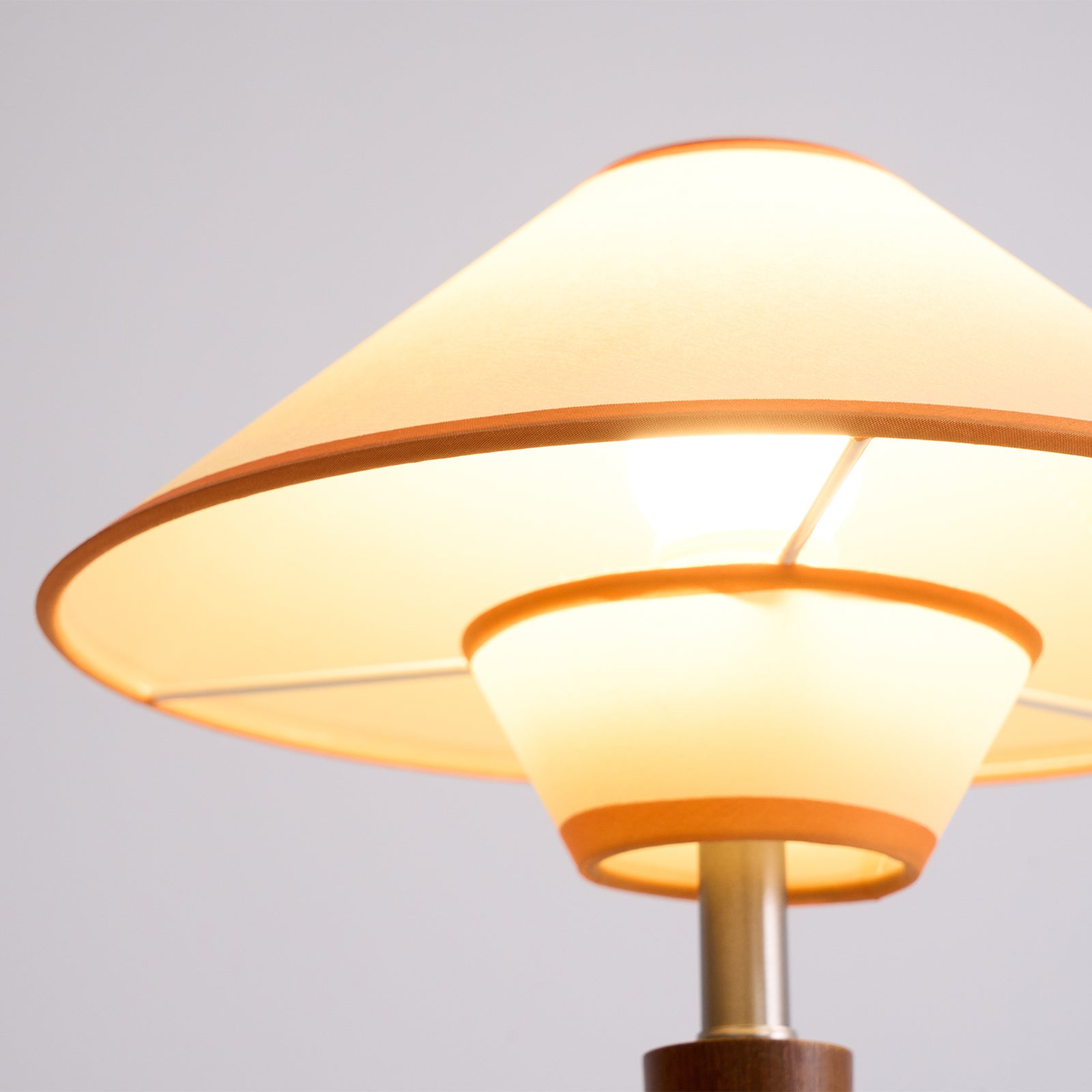 Dryope - Walnut-Color Wood and Fabric Table Lamp