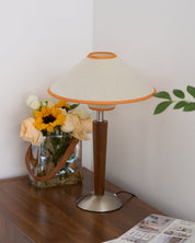 Dryope - Walnut-Color Wood and Fabric Table Lamp
