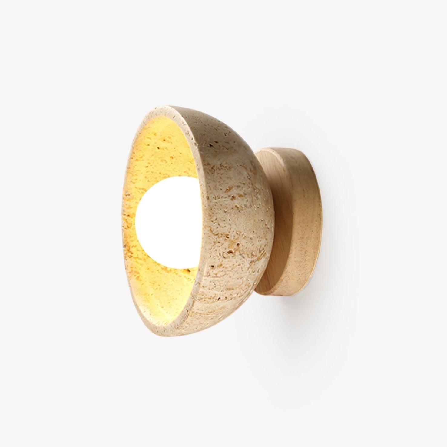 Karpo - Travertine Bowl Wall Lamp