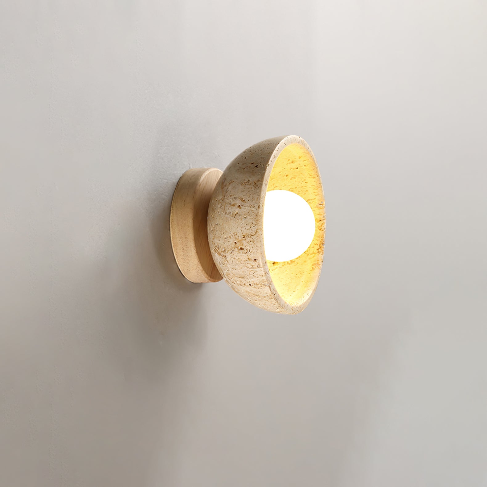 Karpo - Travertine Bowl Wall Lamp