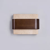 Idyia - Travertine and Walnut Wall Sconce
