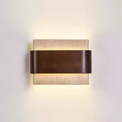 Idyia - Travertine and Walnut Wall Sconce