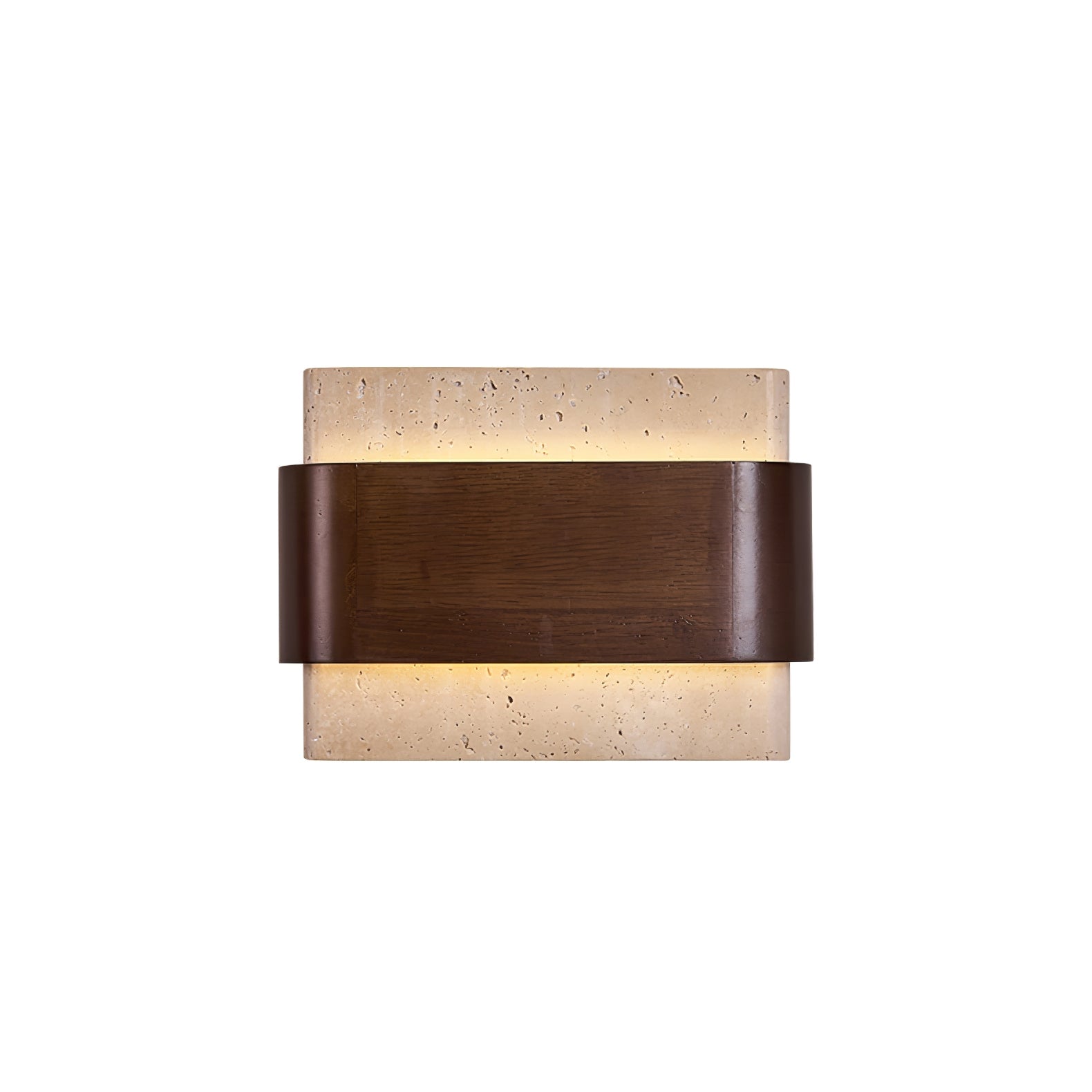 Idyia - Travertine and Walnut Wall Sconce