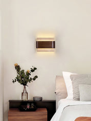 Idyia - Travertine and Walnut Wall Sconce
