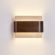 Idyia - Travertine and Walnut Wall Sconce