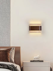 Idyia - Travertine and Walnut Wall Sconce