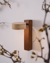 Kyparissos - Travertine and Walnut Wall Light